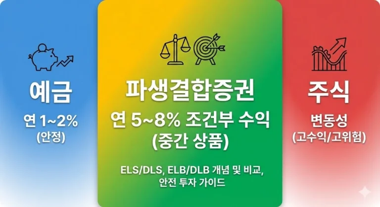 중위험·중수익의 대표주자, 파생결합증권의 모든 것을 파헤칩니다. ELS와 DLS의 결정적 차이(기초자산)부터 공포의 '낙인(Knock-In)' 배리어, 그리고 안전한 투자를 위한 필수 체크리스트를 정리해보았습니다.