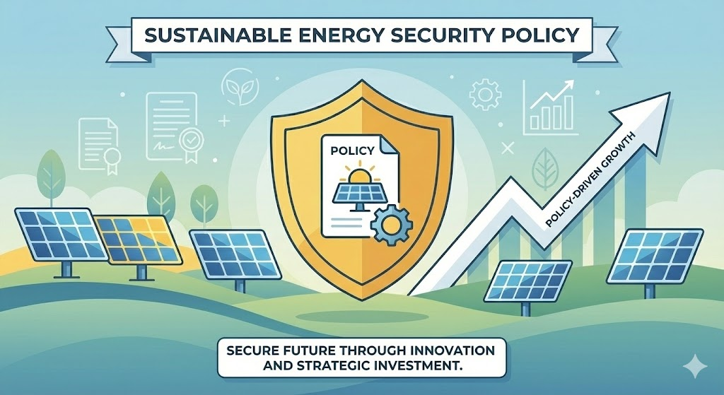 퍼스트솔라 FSLR 태양광 패널을 보호하는 황금 방패와 상승하는 그래프