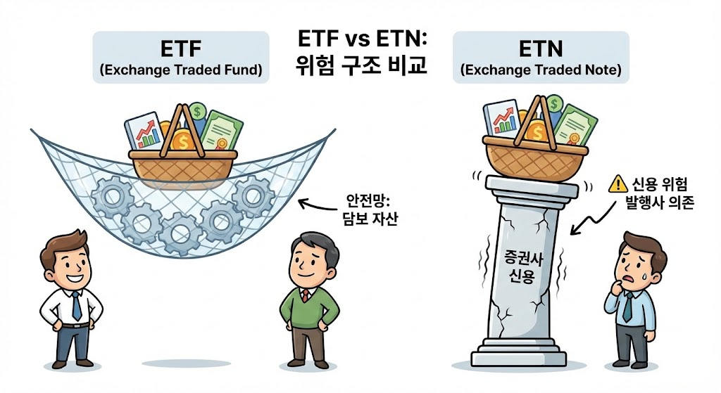 ETF는 안전망이 있지만 ETN은 증권사 신용에 의존하는 구조도