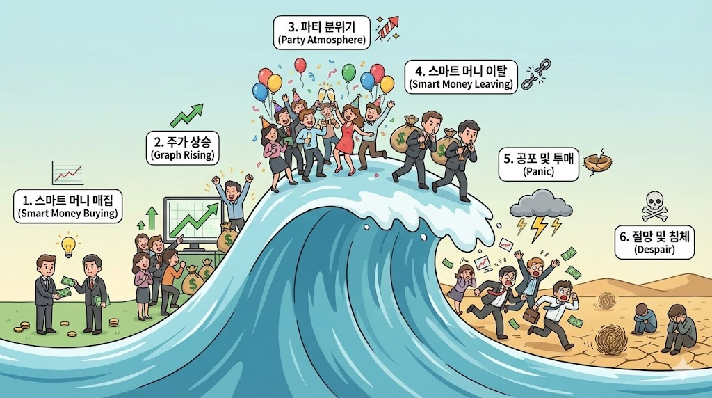 스마트 머니의 진입과 이탈로 보는 다우이론 6가지 국면