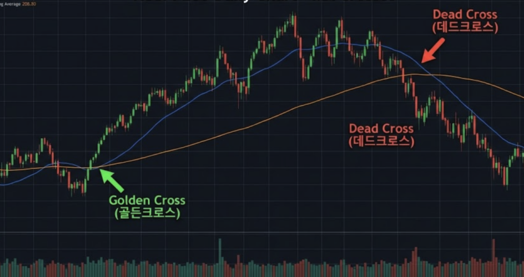 골든크로스, 데드크로스 차트 이미지