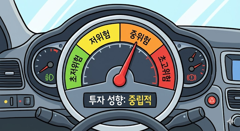 자동차 계기판 형태로 초저위험에서 초고위험까지 바늘이 가리키는 카툰 일러스트