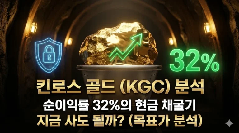 금 채굴 기업 킨로스 골드(KGC)의 2025년 3분기 실적과 주가 전망을 정리했습니다. 30%가 넘는 순이익률과 무차입에 가까운 재무 건전성, 그리고 월가 목표 주가를 확인해 보세요.