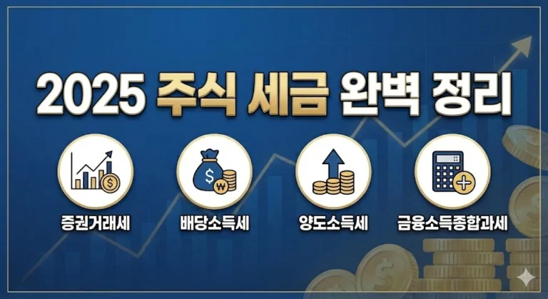 2025 주식 세금 완벽 정리: 증권거래세, 배당세, 양도세, 금융소득종합과세